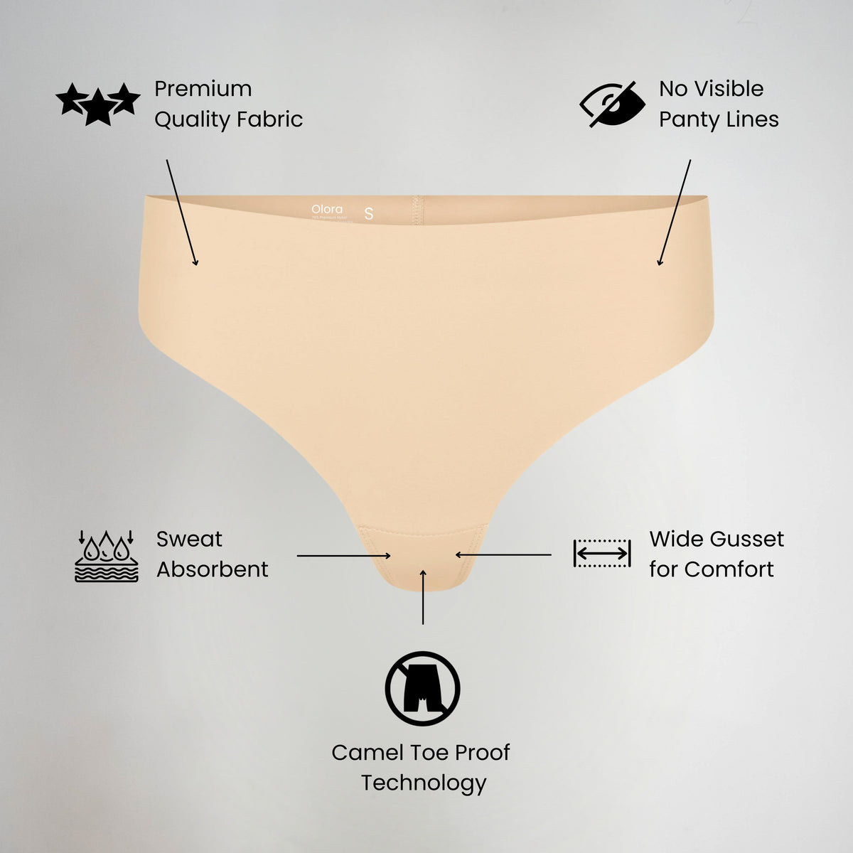 Olora Invisible Camel Toe Thong